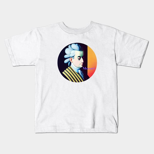 Wolfgang Amadeus Mozart Kids T-Shirt by Cryptilian